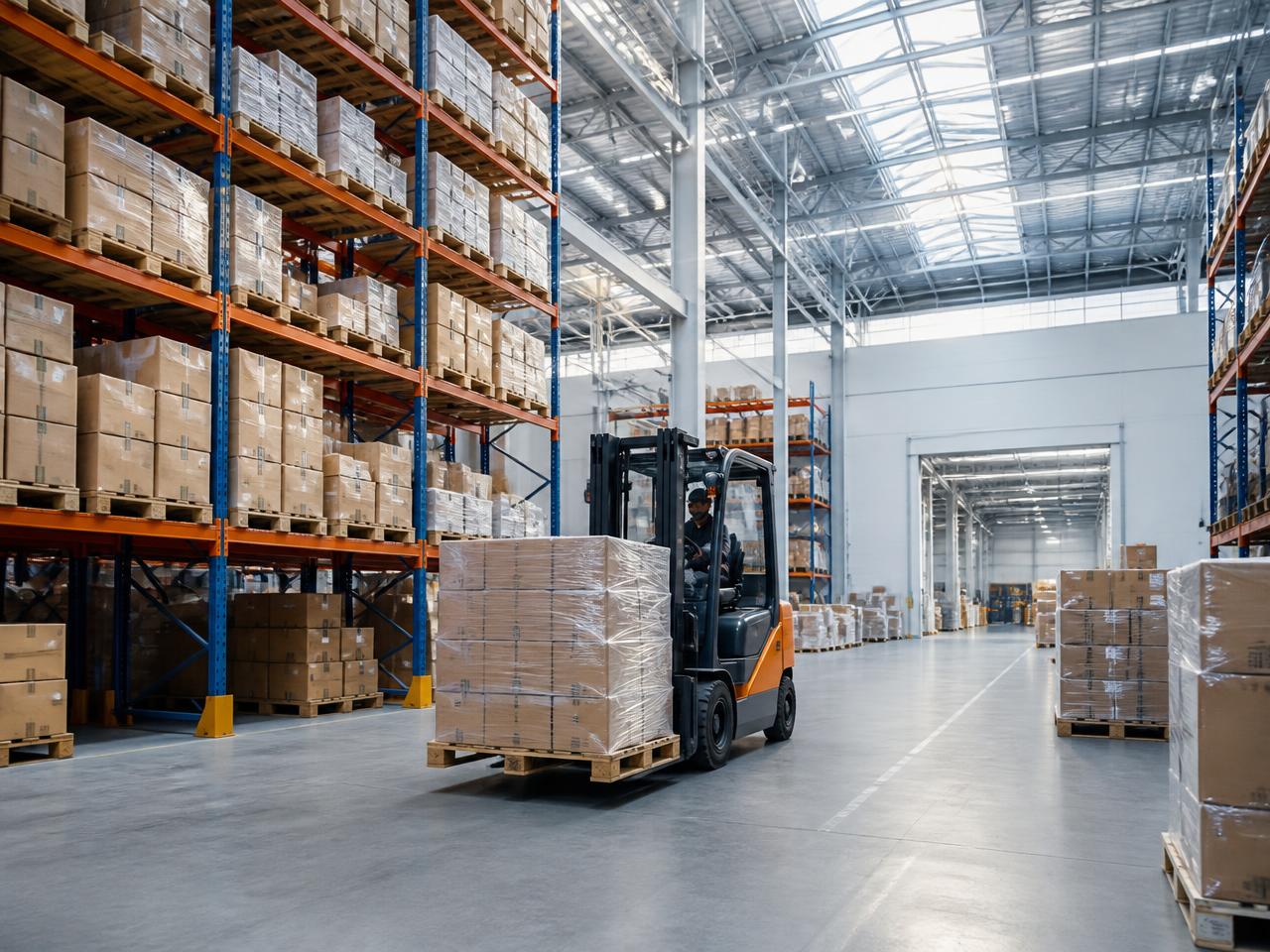 Sourcing agent checking Amazon FBA cartons in a warehouse in China